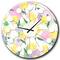 Designart 'Floral Pattern With Flowers Mid-Century Modern Wall Clock